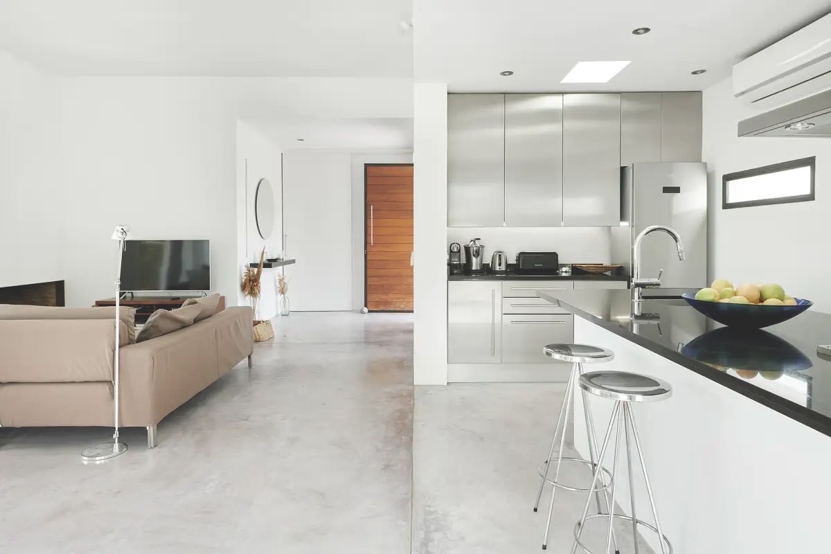 Living room and kitchen